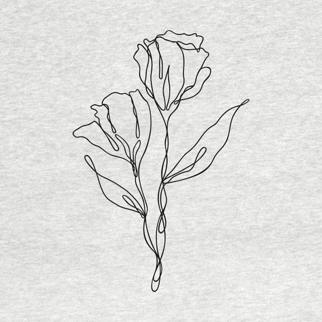 Wildflower Line Art | Floral Botanical Minimalist Lineart by RachelFCreative